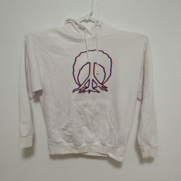 Gnarly Hoodie Laguna Beach California Peace Sweatshirt White Men's size Large - Picture 2 of 7